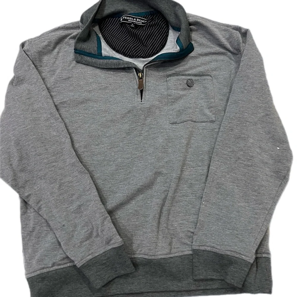 Pebble Beach Gray‎ Zip-Up Sweater